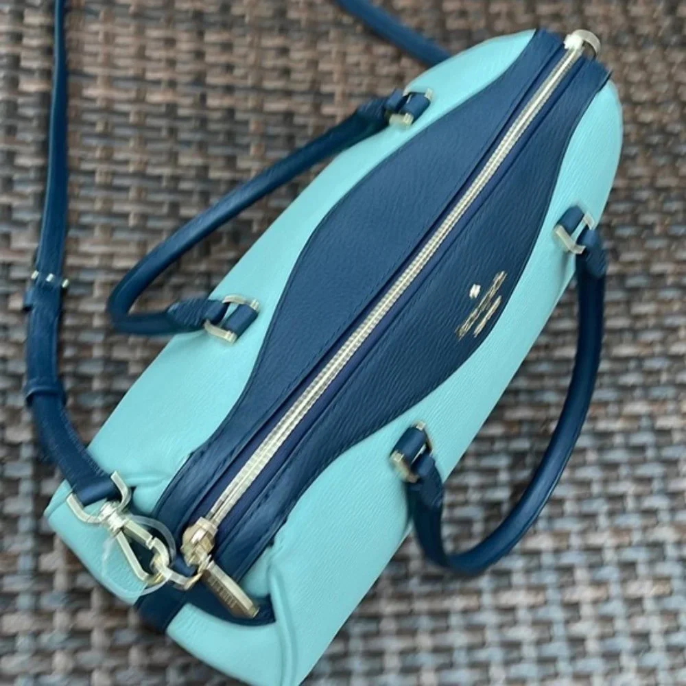 Kate Spade Colorblock Pebbled Leather Mimi Satchel Aphrodite - Picture 13 of 16